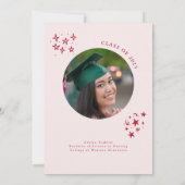 Hand getrokken Squiggly Line Red Graduation Party Kaart (Achterkant)