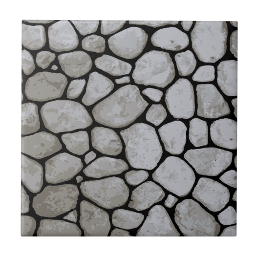 Hand getrokken stenen Moderne badkamer decor Zwart Tegeltje (Voorkant)