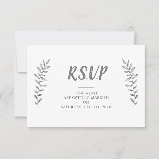 Hand getrokken stijl bloemblaadjes RSVP-kaart RSVP Kaartje (Voorkant)