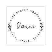 Hand getrokken stijl familienaam rond retour adres zelfinktende stempel (Design)