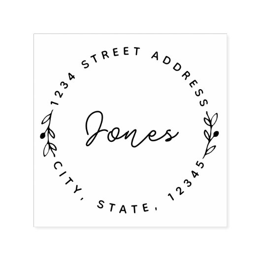 Hand getrokken stijl familienaam rond retour adres zelfinktende stempel (Design)