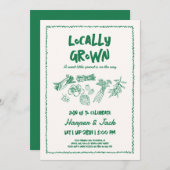 Hand getrokken stijl Lokaal geteeld baby shower ui Bedankkaart (Voorkant / Achterkant)