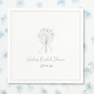 Hand getrokken stijl schets Floral Cool Vrijgezell Servet