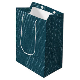 Hand getrokken Stippen op donker Blauwgroen Medium Cadeauzakje