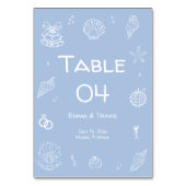 Hand getrokken stoffige blauwe kust bruiloft kaart (Voorkant)