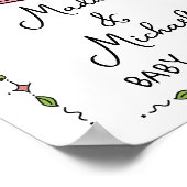 Hand getrokken Stork Crest Baby shower Welkomstbor Poster (Hoek)