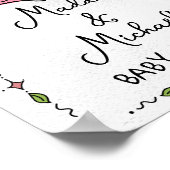 Hand getrokken Stork Crest Baby shower Welkomstbor Poster (Hoek)