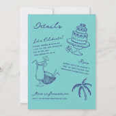 Hand getrokken strand Doodles Alles in een bruilof Kaart (Achterkant)