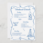 Hand getrokken strand kust Bachelorette Kaart (Achterkant)