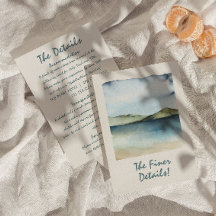 Hand getrokken strand Uitzicht Retro Unieke bruilo