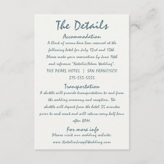 Hand getrokken strand Uitzicht Retro Unieke bruilo Informatiekaartje (Voorkant)