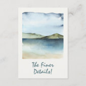 Hand getrokken strand Uitzicht Retro Unieke bruilo Informatiekaartje (Achterkant)