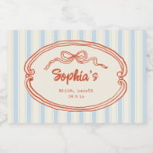 Hand getrokken strepen Vrijgezellenfeest Sparkling Wijnetiket (Enkel label)