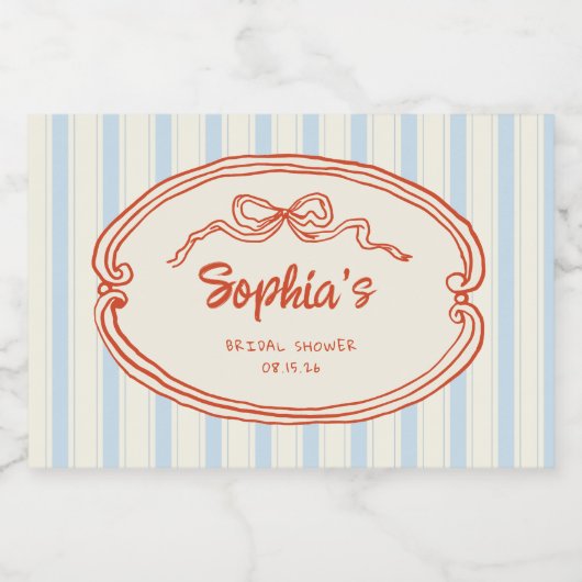 Hand getrokken strepen Vrijgezellenfeest Sparkling Wijnetiket (Enkel label)