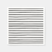Hand getrokken strepen zwart en wit papier servet (Voorkant)