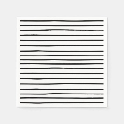Hand getrokken strepen zwart en wit papier servet (Voorkant)