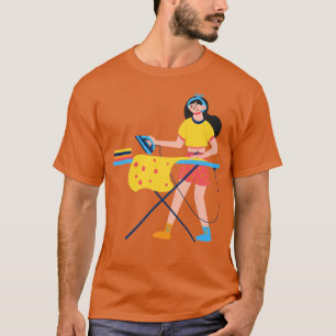 Hand getrokken STRIJKVROUW T-shirt