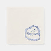 Hand getrokken taart blauw grillige bruiloft servet (Voorkant)