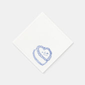 Hand getrokken  taart blauw grillige bruiloft servet (Hoek)