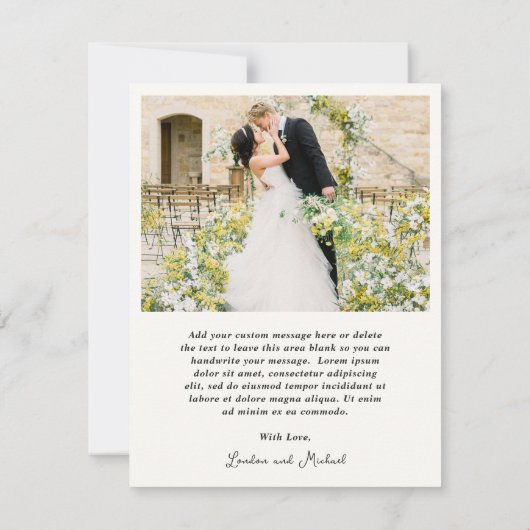 Hand getrokken taart Doodle moderne bruiloft Bedankkaart (Achterkant)