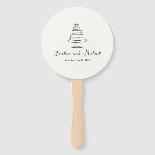 Hand getrokken taart Doodle moderne bruiloft Handwaaier (Voorkant)
