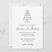 Hand getrokken taart Doodle moderne bruiloft Kaart (Voorkant)