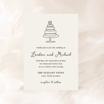 Hand getrokken taart Doodle moderne bruiloft