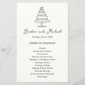 Hand getrokken taart Doodle moderne bruiloft progr (Voorkant)