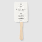 Hand getrokken taart Doodle moderne bruiloft progr Handwaaier (Voorkant)