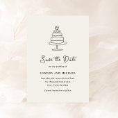 Hand getrokken taart Doodle moderne bruiloft Save The Date