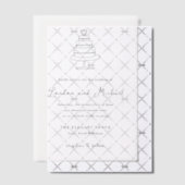 Hand getrokken taart Doodle moderne bruiloft Vellum Uitnodigingen (Offset (Uitnodiging))