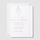 Hand getrokken taart Doodle moderne bruiloft Vellum Uitnodigingen (Offset)