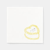 Hand getrokken taart geel grillige bruiloft servet (Voorkant)