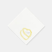 Hand getrokken taart geel grillige bruiloft servet (Hoek)