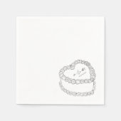 Hand getrokken  taart grijs grillige bruiloft servet (Voorkant)