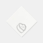 Hand getrokken  taart grijs grillige bruiloft servet (Hoek)