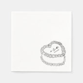 Hand getrokken  taart grillige bruiloft servet (Voorkant)