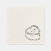 Hand getrokken taart grillige bruiloft servet (Voorkant)