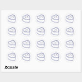 Hand getrokken  taart Navy Blue Wedding Ronde Sticker (Vel)