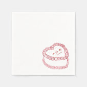 Hand getrokken  taart rood grillige bruiloft servet (Voorkant)