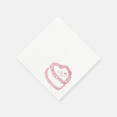 Hand getrokken  taart rood grillige bruiloft servet (Hoek)