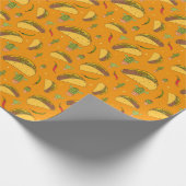Hand getrokken taco's en chillies Mexicaans voedse Cadeaupapier (Hoek)