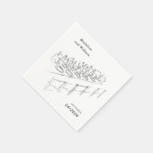 Hand getrokken tafel instellen minimalistische bru servet (Hoek)