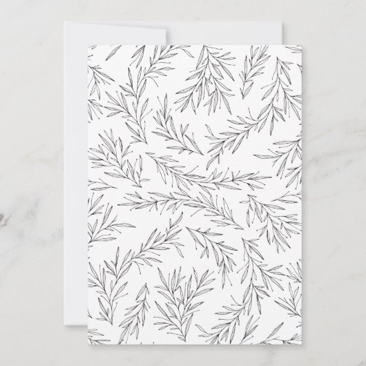 Hand getrokken takken Baby shower uitnodiging (Achterkant)