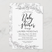 Hand getrokken takken Baby shower uitnodiging (Voorkant / Achterkant)