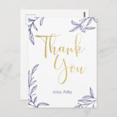 Hand getrokken takken Dank u Briefkaart (Voorkant / Achterkant)