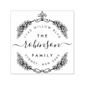 Hand getrokken takken familienaam retouradres zelfinktende stempel (Design)