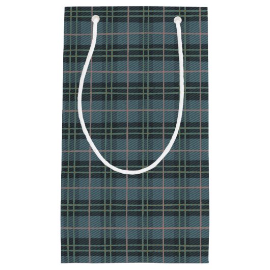 Hand getrokken Tartan Plaid Blauwe Strepen Patroon Klein Cadeauzakje (Voorkant)
