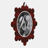 Hand getrokken Tartan rood geruite foto Ornament Kaart (Rechts)