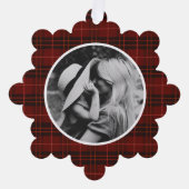 Hand getrokken Tartan rood geruite foto Ornament Kaart (Voorkant)